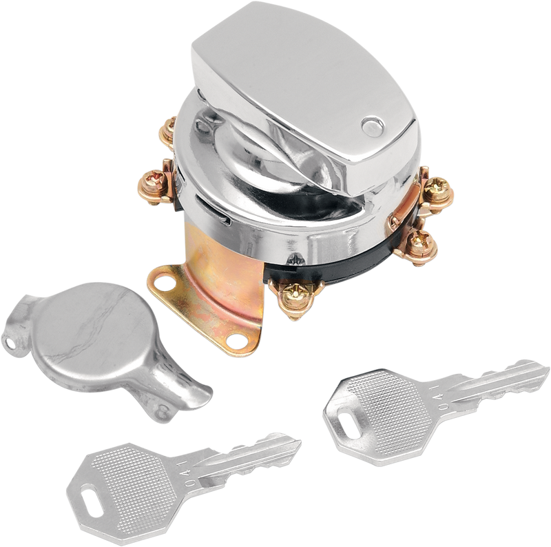 DRAG SPECIALTIES Replacement Ignition Switch Kit - Chrome - '73-'95 FX Fatbob