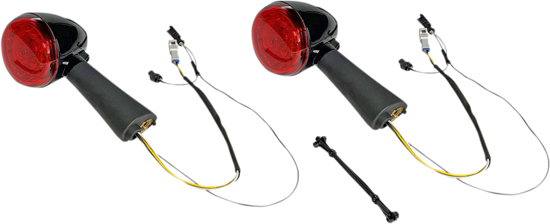 CUSTOM DYNAMICS ProBEAM® Red Ring Turn Signal LEDs - Black - Scout