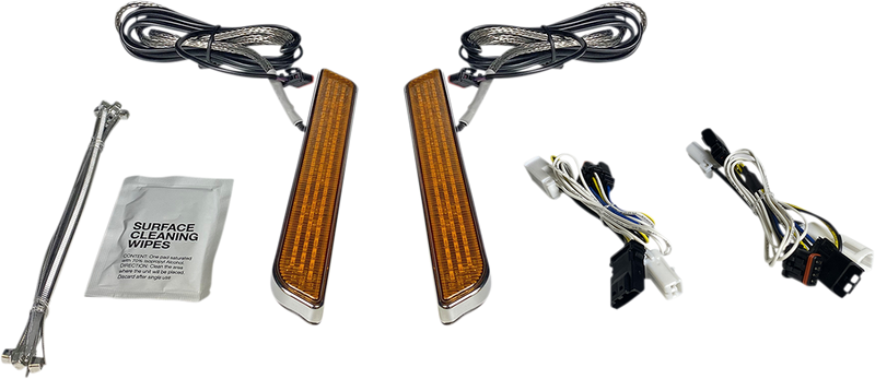 CUSTOM DYNAMICS LED Front Fork Lightz™ - Amber - Chrome