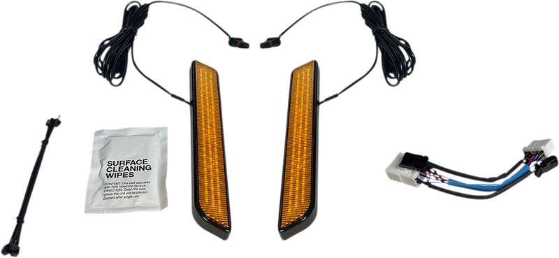 CUSTOM DYNAMICSLED Front Fork Lightz™ - Amber - Black