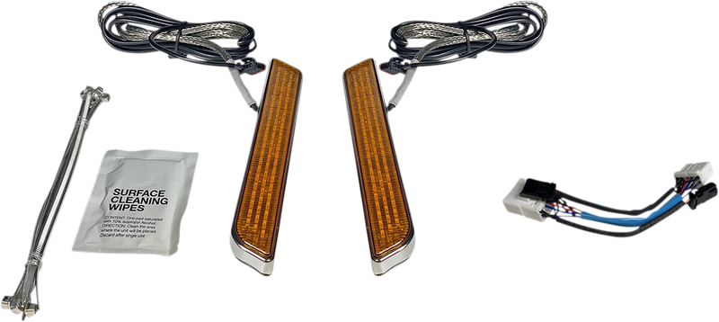 CUSTOM DYNAMICS LED Front Fork Lightz™ - Amber - Chrome