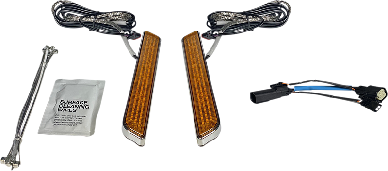 CUSTOM DYNAMICS LED Front Fork Lightz™ - Amber - Chrome