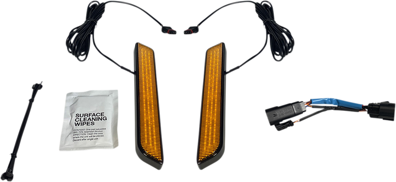 CUSTOM DYNAMICS LED Fork Light - Amber - Black