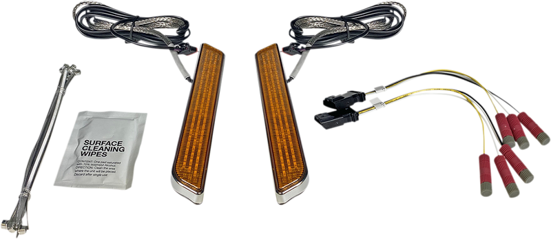 CUSTOM DYNAMICS LED Front Fork Lightz™ - Amber - Chrome