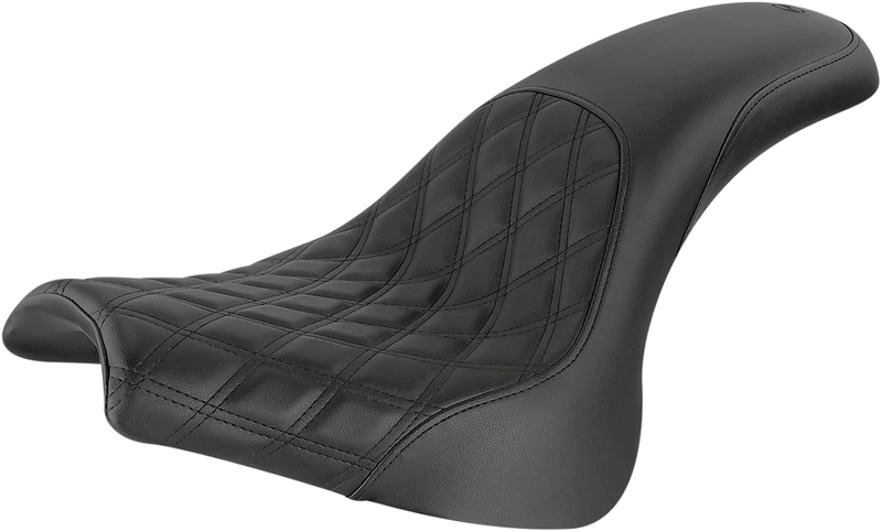 SADDLEMEN Profiler Seat - Front Lattice/Rear Smooth - Black - Softail '18-'23