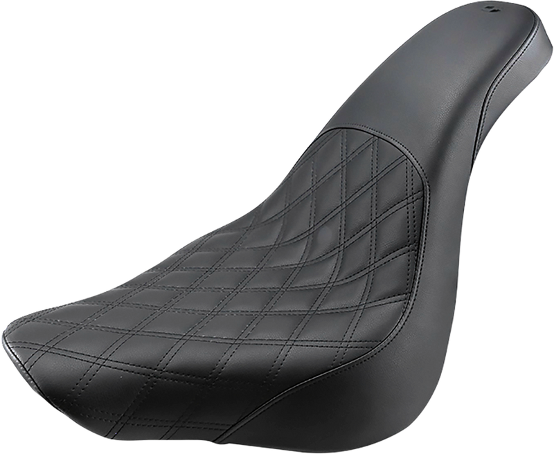 SADDLEMEN Profiler Seat - Front Lattice/Rear Smooth - Black - Softail '18-'23