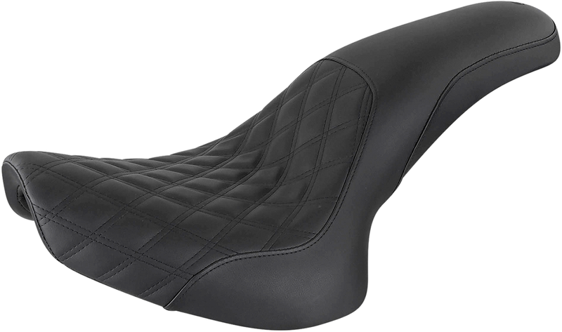 SADDLEMEN Profiler Seat - Front Lattice/Rear Smooth - Black - Softail '00-'06