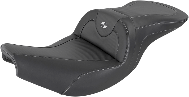 SADDLEMEN Roadsofa* Seat - Carbon Fiber - Without Backrest - Black - '14-'19 Indian Models