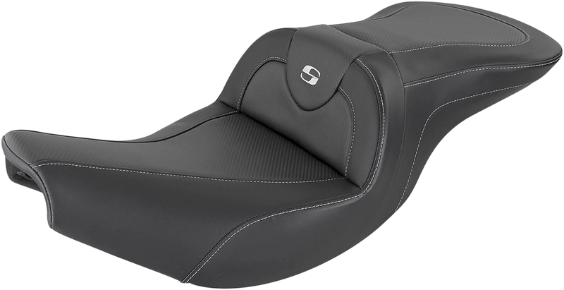 SADDLEMEN Heated Roadsofa* Seat - Carbon Fiber - Without Backrest - Black