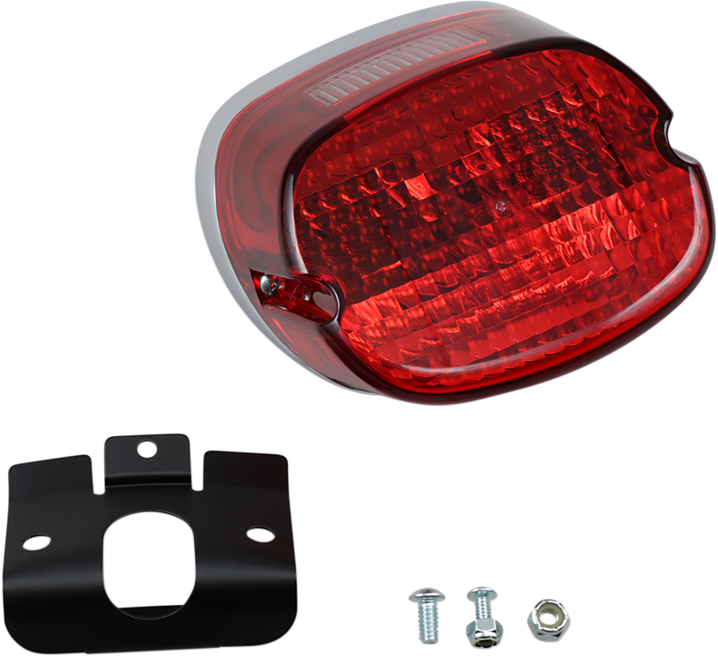 DRAG SPECIALTIES Replacement Laydown Taillight Assembly - Chrome - Red