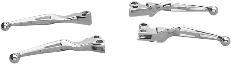 DRAG SPECIALTIES Slotted Wide Blade Brake/Clutch Lever Set - Chrome - Hydraulic
