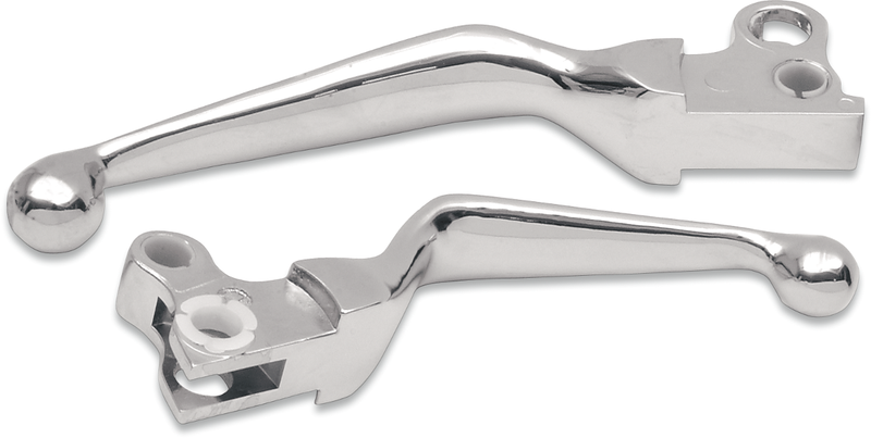 DRAG SPECIALTIES Wide Flat Style Brake/Clutch Lever Set - Chrome - Hydraulic