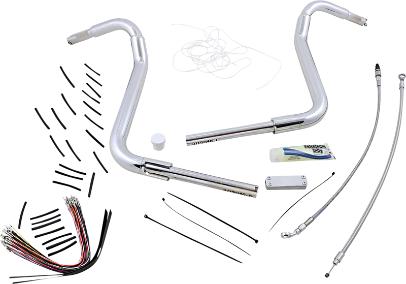 FAT BAGGERS INC. 1-1/2" EZ Install Rounded Top Handlebar Kit - 16" - Chrome 809416