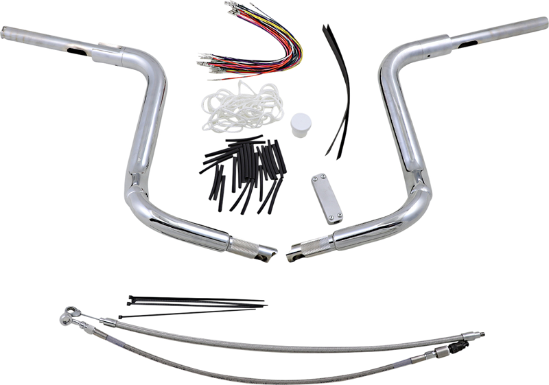 FAT BAGGERS INC. 1-1/2" EZ Install Rounded Top Handlebar Kit - 14" - Chrome 809414