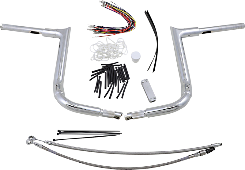 FAT BAGGERS INC. 1-1/2" EZ Install Pointed Top Handlebar Kit - 14" - Chrome 809114
