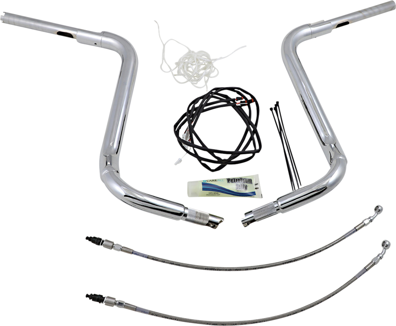 FAT BAGGERS INC. 1-1/2" EZ Install Rounded Top Handlebar Kit - 16" - Chrome 809516