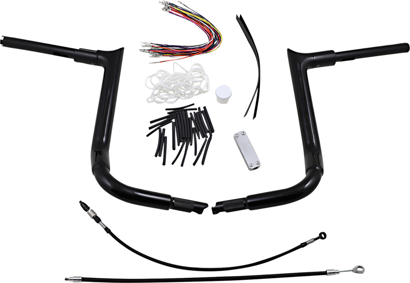 FAT BAGGERS INC. 1-1/2" EZ Install Pointed Top Handlebar Kit - 14" - Black 809114-B