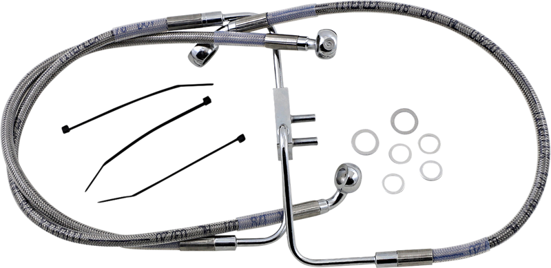 DRAG SPECIALTIES Brake Line Kit - Front (Upper) - Stainless Steel - FXFB '18-'19