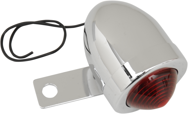 DRAG SPECIALTIES Bullet Light Assembly with Left Side Mount - Chrome - Red Lens