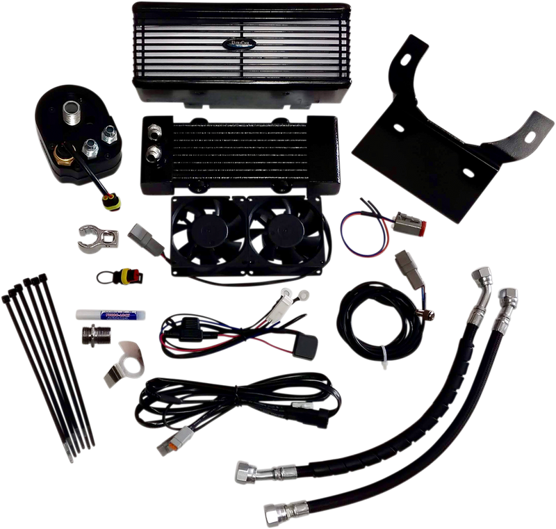 ULTRACOOL 3.0 Below Regulator Mount Oil Cooler with Fan Kit - Touring '94-'08 - Flat Black