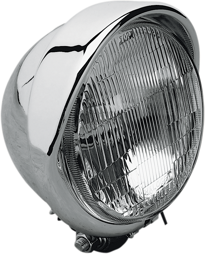 DRAG SPECIALTIES Custom Bottom Mount Headlight Assembly with Built-In Visor - Chrome - 5-3/4"
