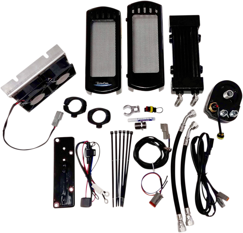 ULTRACOOL Side Mount Oil Cooler Kit - Gloss Black - FXR/Touring SMT-1G