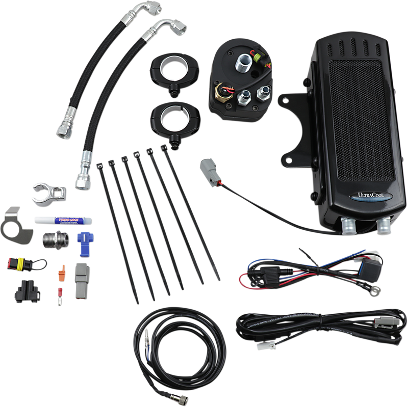 ULTRACOOL Side Mount Oil Cooler Kit - Gloss Black - Dyna SMD-1G