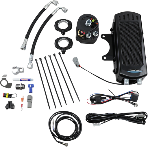 ULTRACOOL Side Mount Oil Cooler Kit - Gloss Black - Dyna SMD-1G