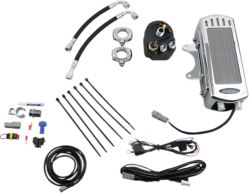 ULTRACOOL Side Mount Oil Cooler Kit - Softail '85-'17 - Chrome