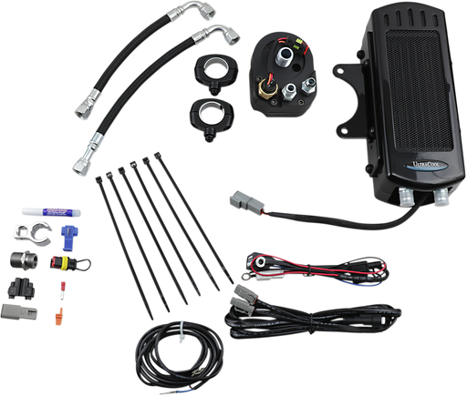 ULTRACOOL Oil Cooler Kit - Side Mount - Gloss Black - Softail SMS-1G