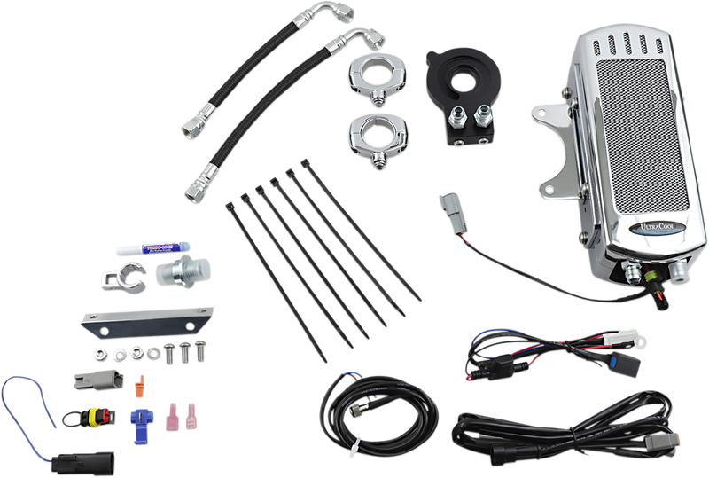 ULTRACOOL Side Mount Oil Cooler Kit - Chrome - M8 Softail SMS8-1C