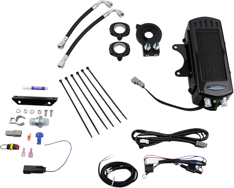 ULTRACOOL Side Mount Oil Cooler Kit - Gloss Black - M8 Softail SMS8-1G