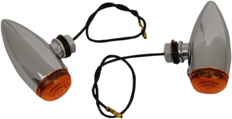 DRAG SPECIALTIES Universal Bullet Style Marker Lights - Chrome - Amber