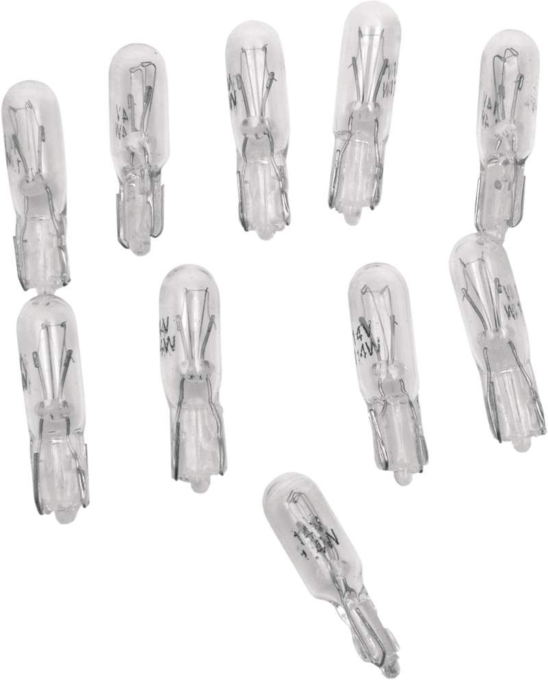 DRAG SPECIALTIES Replacement Mini Speedometer / Tachometer Bulb for Metal Push in Socket - 10 Pack