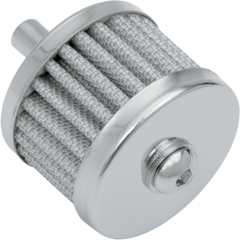 DRAG SPECIALTIES Replacement Crankcase Vent Filter - Chrome - Button-Head Bolt
