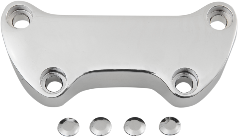 DRAG SPECIALTIES Die-cast Offset Handlebar Clamp w/ Skirt - Smooth - Chrome