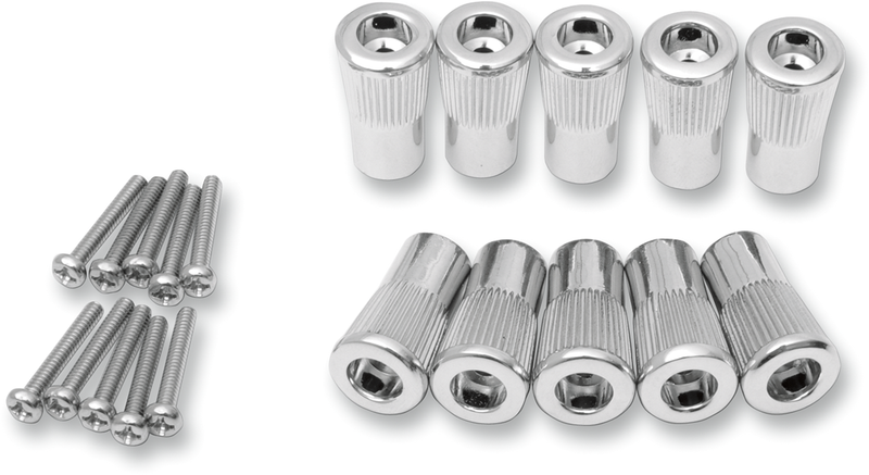 DRAG SPECIALTIES Replacement Straight Knurled Speedometer Reset Knobs - Chrome - 10 Pack