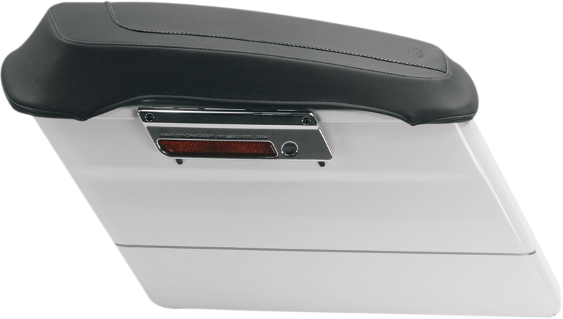 MUSTANG Smooth Vintage Saddlebag Lid Covers - Black - Touring '93-'13