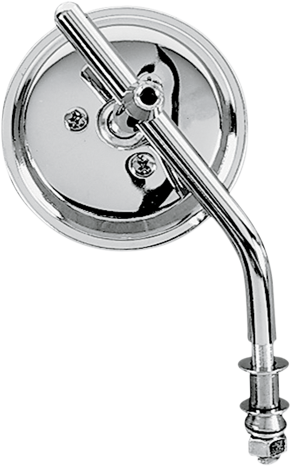 DRAG SPECIALTIES Die-Cast Round Curved Adjustable Stem Mirror - Chrome - 3"