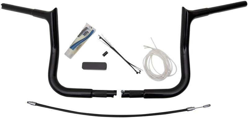 FAT BAGGERS INC. 1-1/4" EZ Install Pointed Top Handlebar Kit - 10" - Black 909110-B