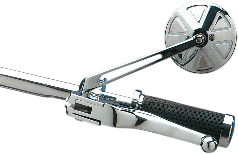 DRAG SPECIALTIES Round Series Mirror with Long Stem - Chrome