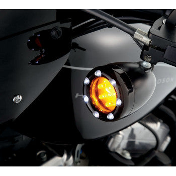 ARLEN NESS LED Light Kit for Factory Turn Signal Housing - Amber/White - Black