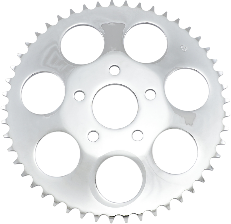 DRAG SPECIALTIES Replacement Carbon Steel 0.23" Offset Rear Sprocket - Chrome - 49 Tooth