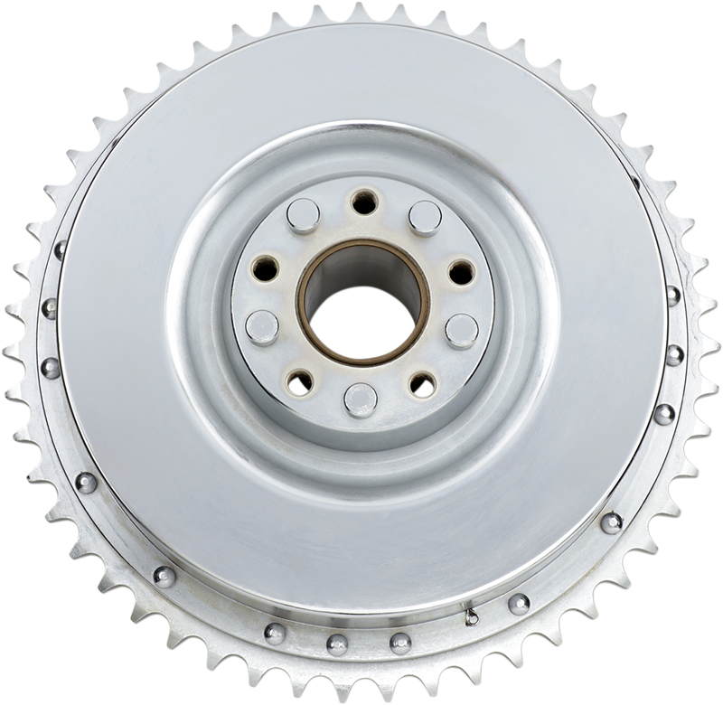 DRAG SPECIALTIES Replacement Rear Brake Drum with Sprocket - Chrome - 67-72 Shovelhead