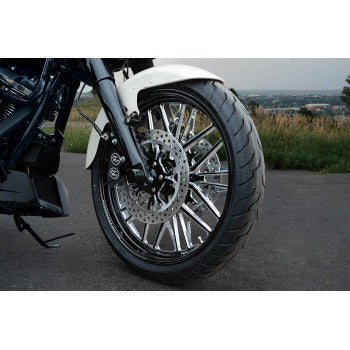 PERFORMANCE MACHINE (PM) Wheel - Nivis - Front - Dual Disc/with ABS - Black/Contrast Cut Platinum - 21x3.5 - '08-'23 TOURING