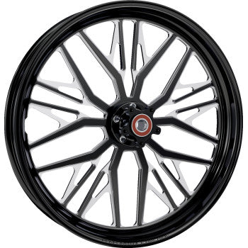 PERFORMANCE MACHINE (PM) Wheel - Nivis - Front - Dual Disc/with ABS - Black/Contrast Cut Platinum - 21x3.5 - '08-'23 TOURING