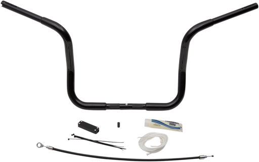 FAT BAGGERS INC. 1-1/4" EZ Install Round Top Handlebar Kit - 12" - Black 909412-B