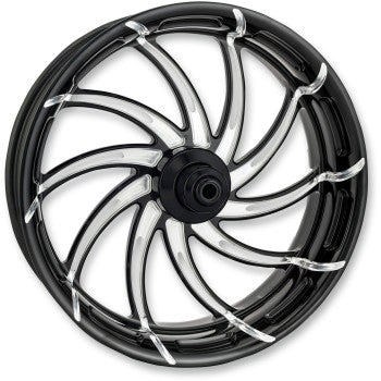 PERFORMANCE MACHINE (PM) One-Piece Aluminum Wheel - Supra - Front - Dual Disc/with ABS - Platinum Cut - 21x3.5 - '08-'22 TOURING