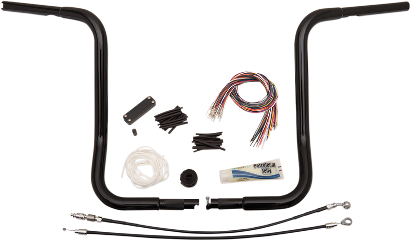 FAT BAGGERS INC. 1-1/4" EZ Install Round Top Handlebar Kit - 16" - Black 909416-B