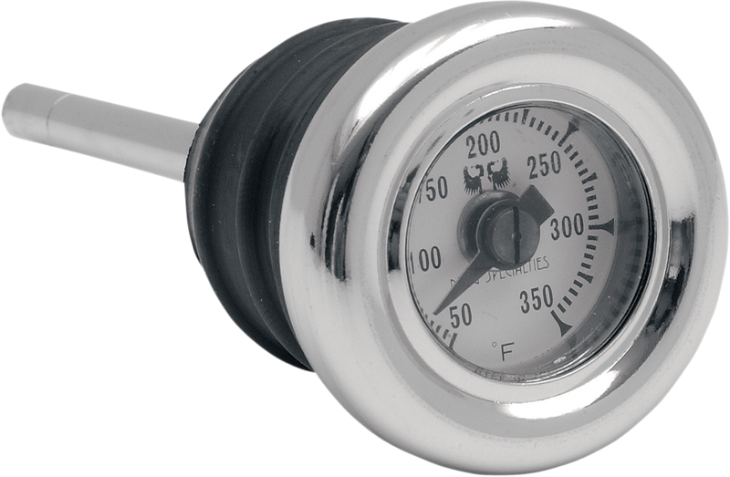 DRAG SPECIALTIES 2.75" Oil Plug Temperature Gauge - Chrome Bezel - White Face